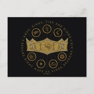 HOUSE OF THE DRAGON Seven Kingdoms Crown Graphic Postcard