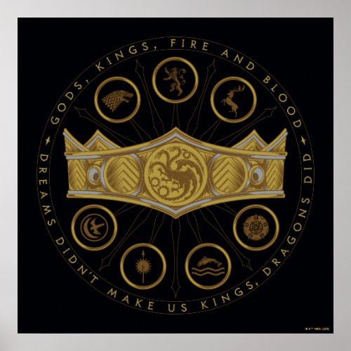 HOUSE OF THE DRAGON  Seven Kingdoms Crown Graphic Poster