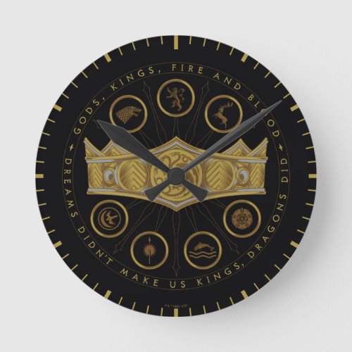 HOUSE OF THE DRAGON  Seven Kingdoms Crown Graphic Round Clock