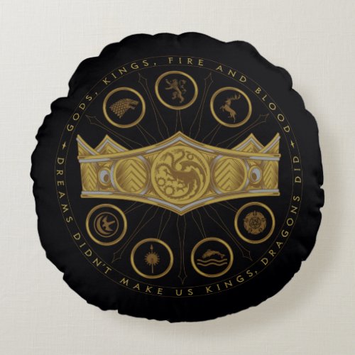 HOUSE OF THE DRAGON  Seven Kingdoms Crown Graphic Round Pillow