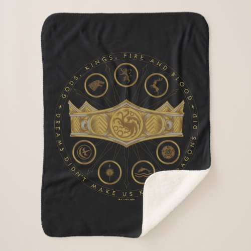 HOUSE OF THE DRAGON  Seven Kingdoms Crown Graphic Sherpa Blanket