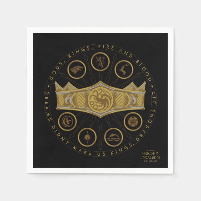 HOUSE OF THE DRAGON | Seven Kingdoms Crown Napkins (Front)