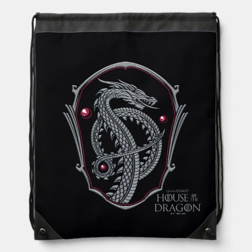 HOUSE OF THE DRAGON  Silver Dragon Crest Drawstring Bag