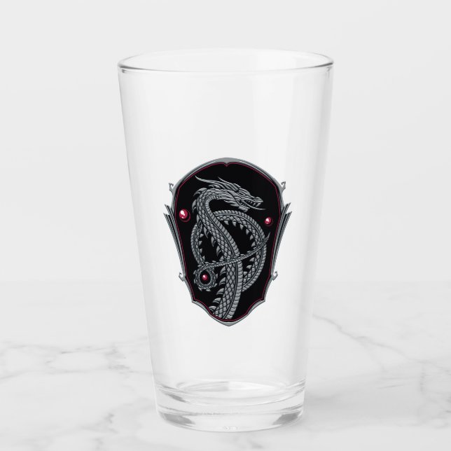 HOUSE OF THE DRAGON | Silver Dragon Crest Glass (Front)