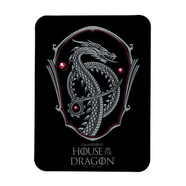 HOUSE OF THE DRAGON | Silver Dragon Crest Magnet (Vertical)