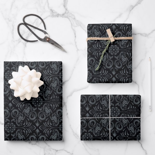 HOUSE OF THE DRAGON | Velaryon Diamond Pattern Wrapping Paper Sheets (Front)