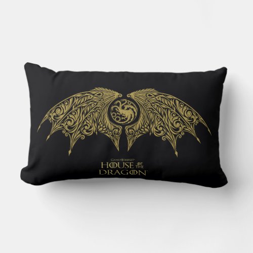 HOUSE OF THE DRAGON  Winged Targaryen Crest Lumbar Pillow
