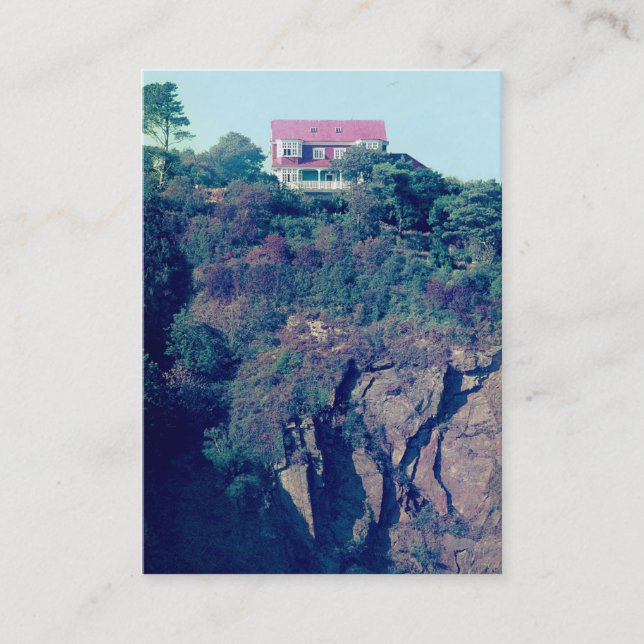 House on a Cliff - Tenby, Wales, UK Business Card (Front)