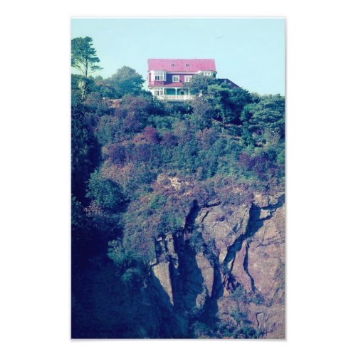House on a Cliff Tenby Wales UK Late 70s Photo Print