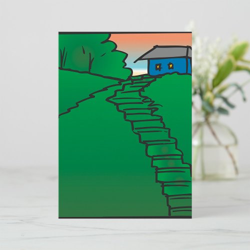 House On A Green Hill Invitation