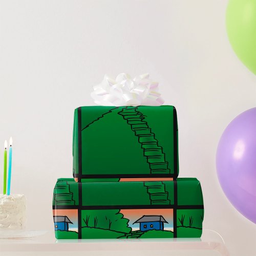 House On A Green Hill Wrapping Paper