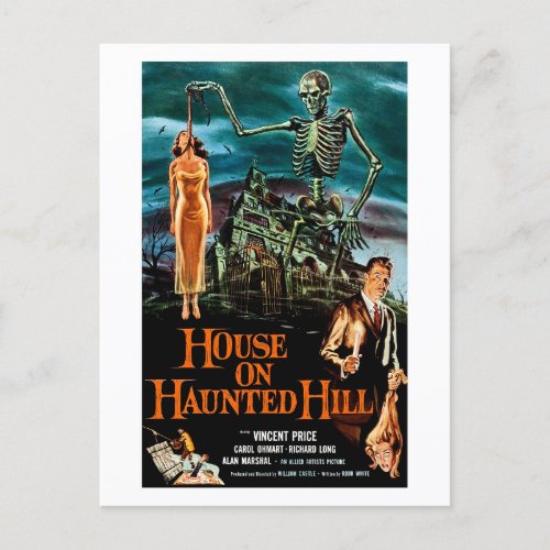 House on Haunted Hill 1959 Postcard