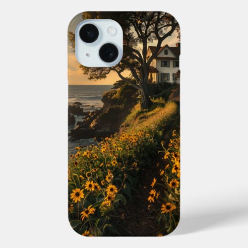 House on Hill at Golden Hour iPhone 15 Case