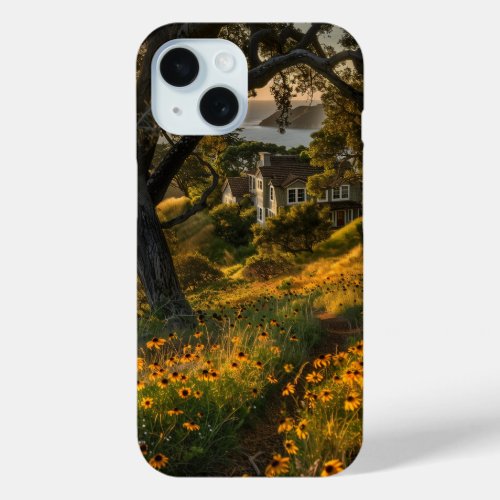 House on Hill at Golden Hour iPhone 15 Case