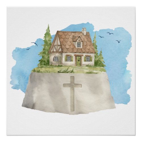 House on JESUS The Rock â Matthew 724 Women  Poster