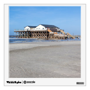 House on stilts at the beach of St. Peter Ording Wall Decal