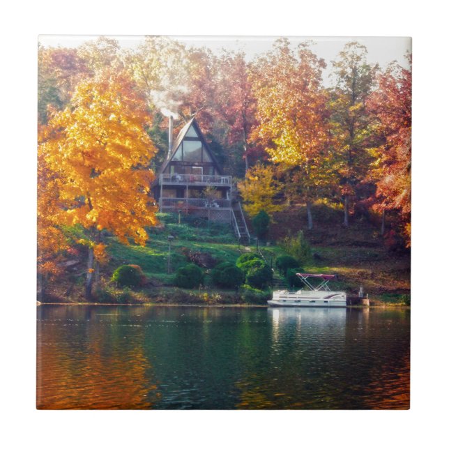 House on the Lake Ceramic Tile (Front)