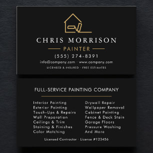 House Painter Black Gold Modern Business Card
