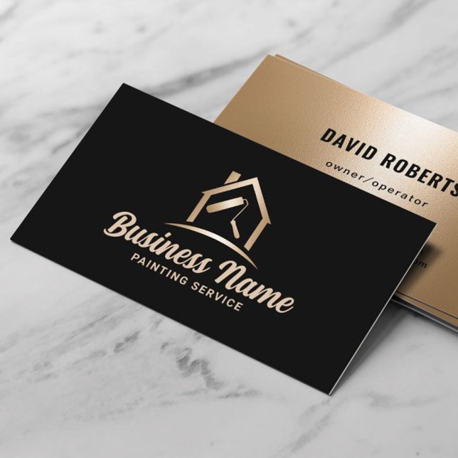 House Painter Black & Gold Painting Service Business Card (Creator Uploaded)