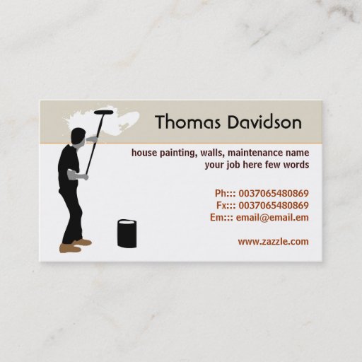 Customizable house painter business card