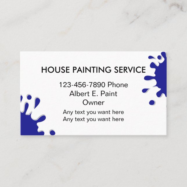 House Painter Business Cards (Front)