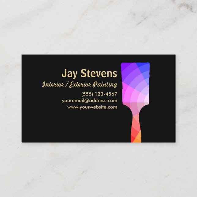 House Painter, Color Wheel Paint Brush  Business Card (Front)
