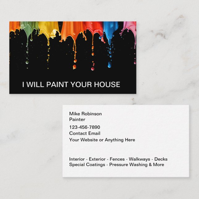 House Painter Colorful Unique Business Cards (Front/Back)