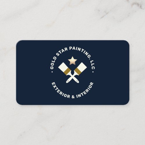 House Painter Crossed Paint Brushes Business Card