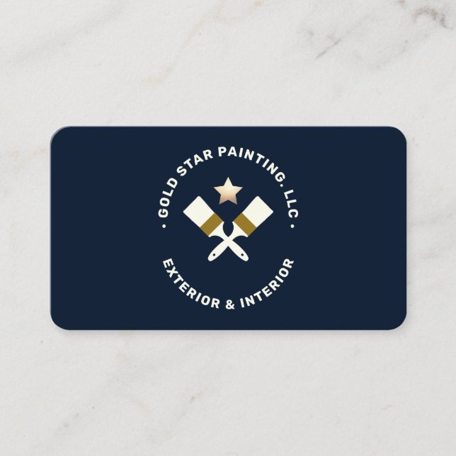 House Painter Crossed Paint Brushes Business Card (Front)
