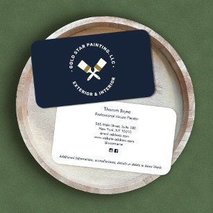 House Painter Crossed Paint Brushes Business Card