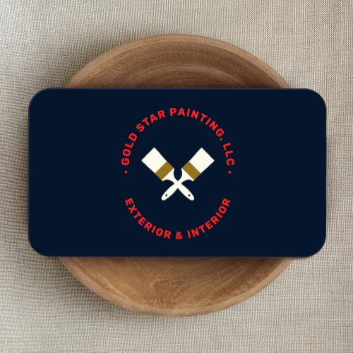 House Painter Crossed Paint Brushes Business Card
