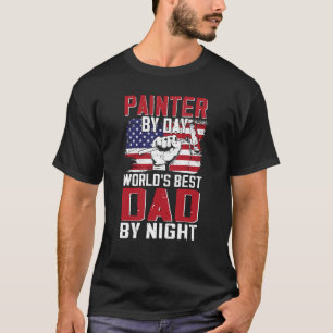 House Painter Decorator Dad American Flag Painter  T-Shirt
