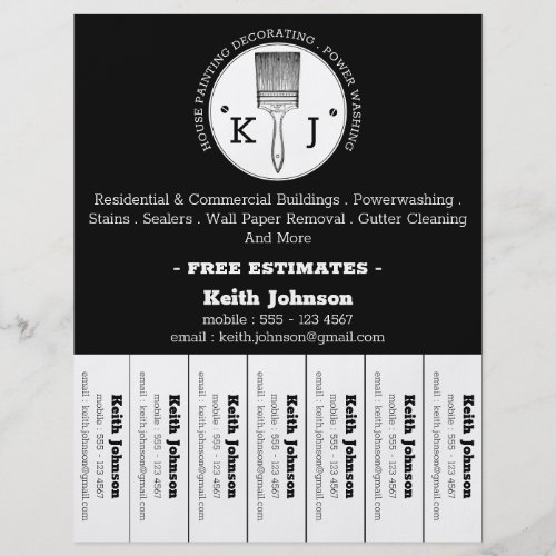 House Painter Decorator Professional Logo Black  Flyer