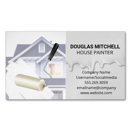 House Painter  Dripping Paint Business Card Magnet