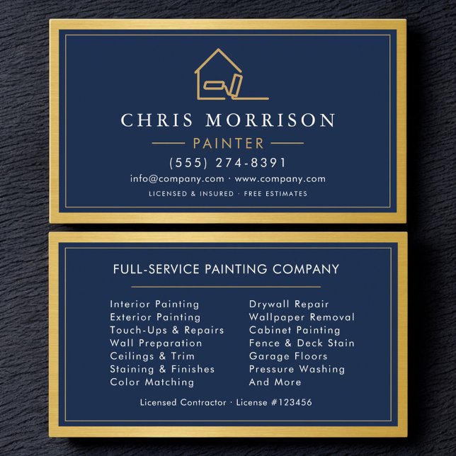 House Painter Metallic Painting Service Business Card (Creator Uploaded)