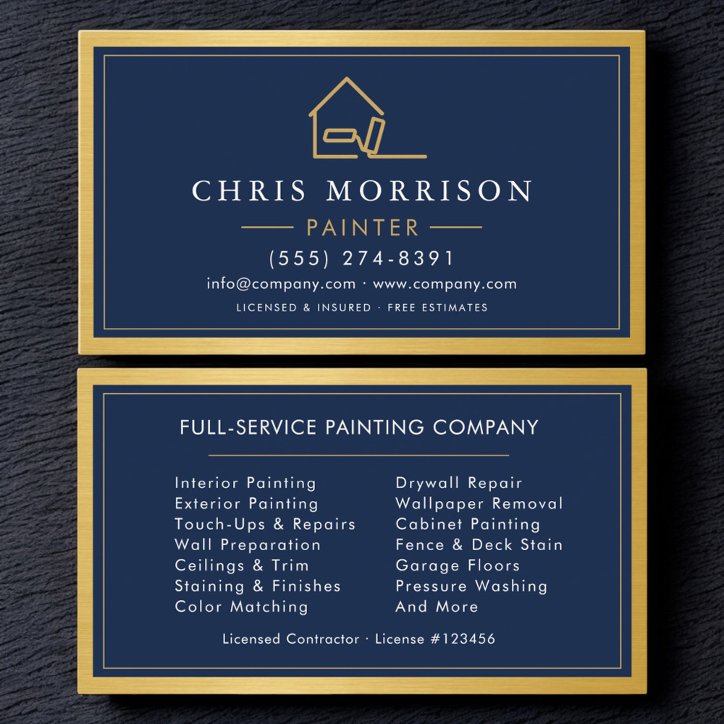 House Painter Metallic Painting Service Business Card
