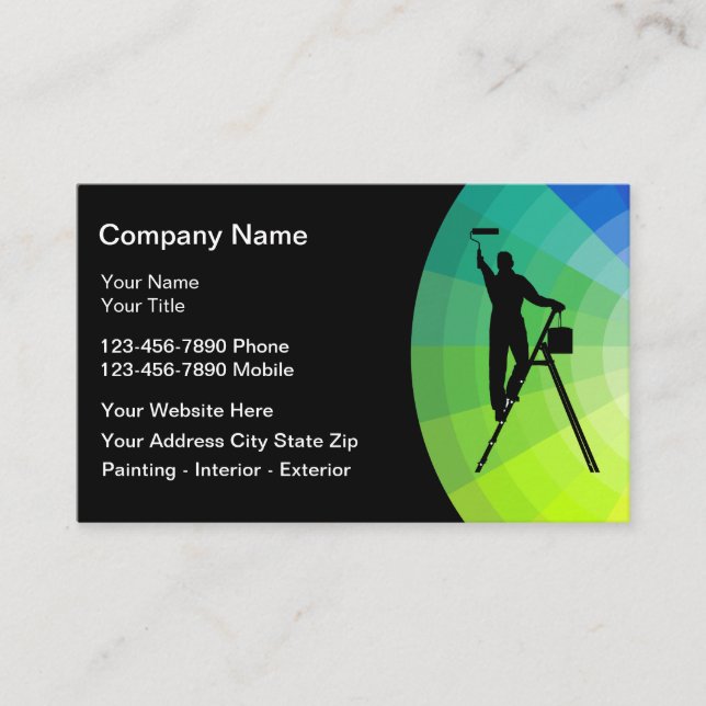 House Painter Modern Editable Business Cards (Front)
