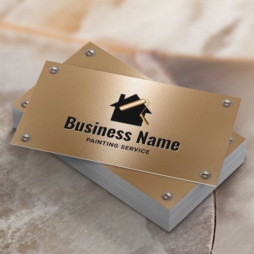 House Painter Modern Gold Painting Service Business Card