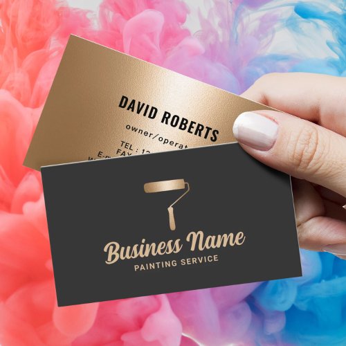 House Painter Modern Gold Painting Service Business Card
