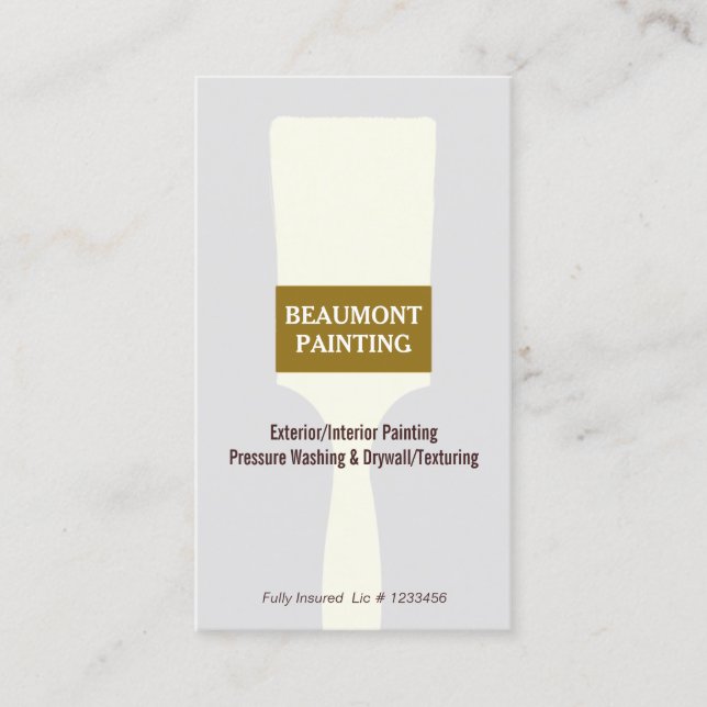 House Painter Paint Brush Logo 2 Business Card (Front)