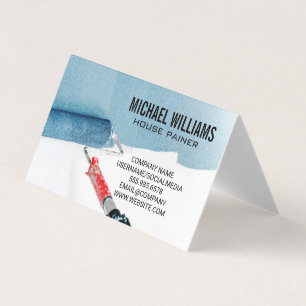 House Painter Paint Roller on Wall Business Card