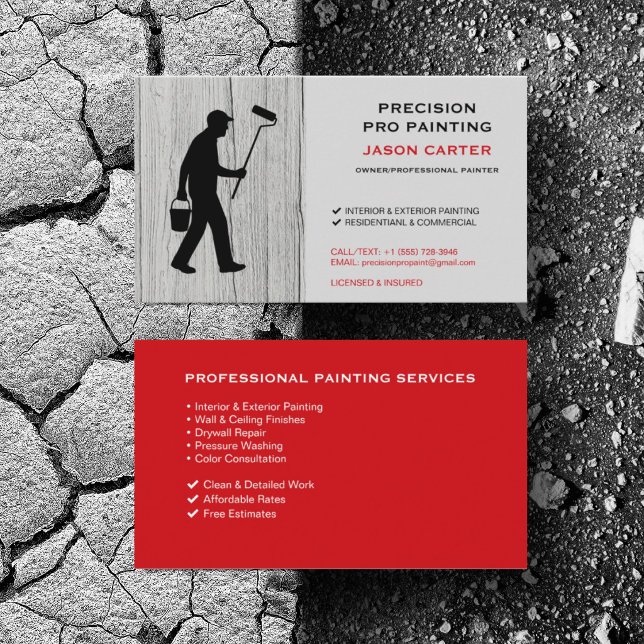 House Painter Painting Contractor Pro Service Business Card (Personalize with your business card details)