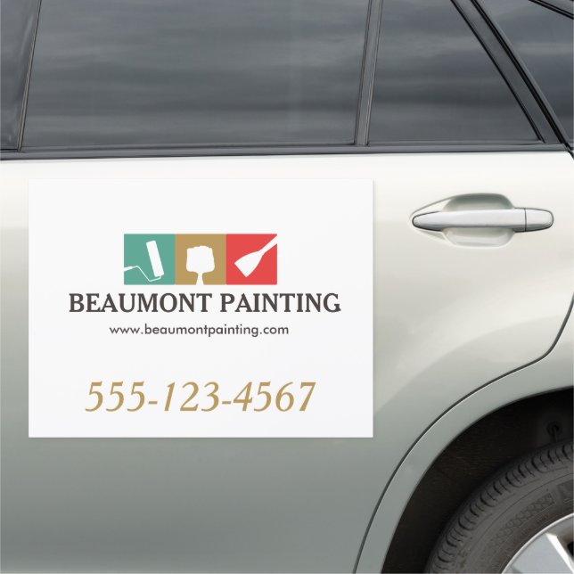 House Painter Painting Tools Logo Car Magnet (In Situ)