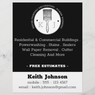 House Painter Power Washing Contractor Black Flyer