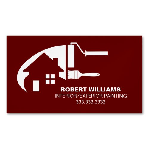 House Painter Professional Burgundy Business Card Magnet