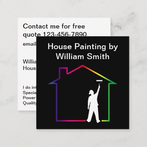 House Painter Unique Square Business Cards