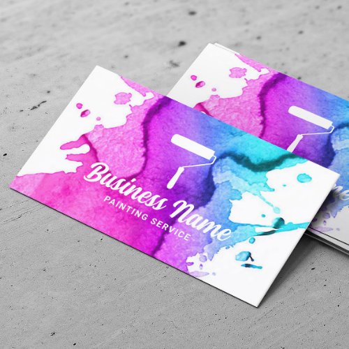 House Painter Watercolor Painting Service Business Card