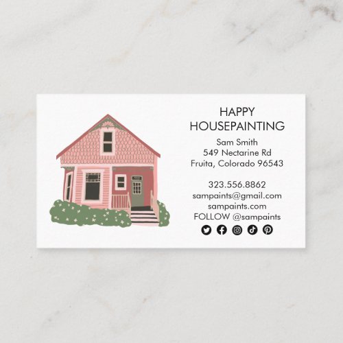 House Painting Handyman Construction Social Icons  Business Card