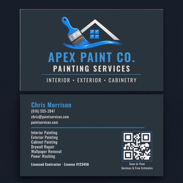 House Painting QR Code Professional Services Business Card