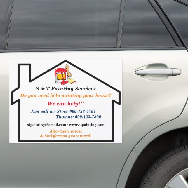 House Painting Services Truck Door Car Magnet (In Situ)